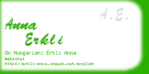 anna erkli business card